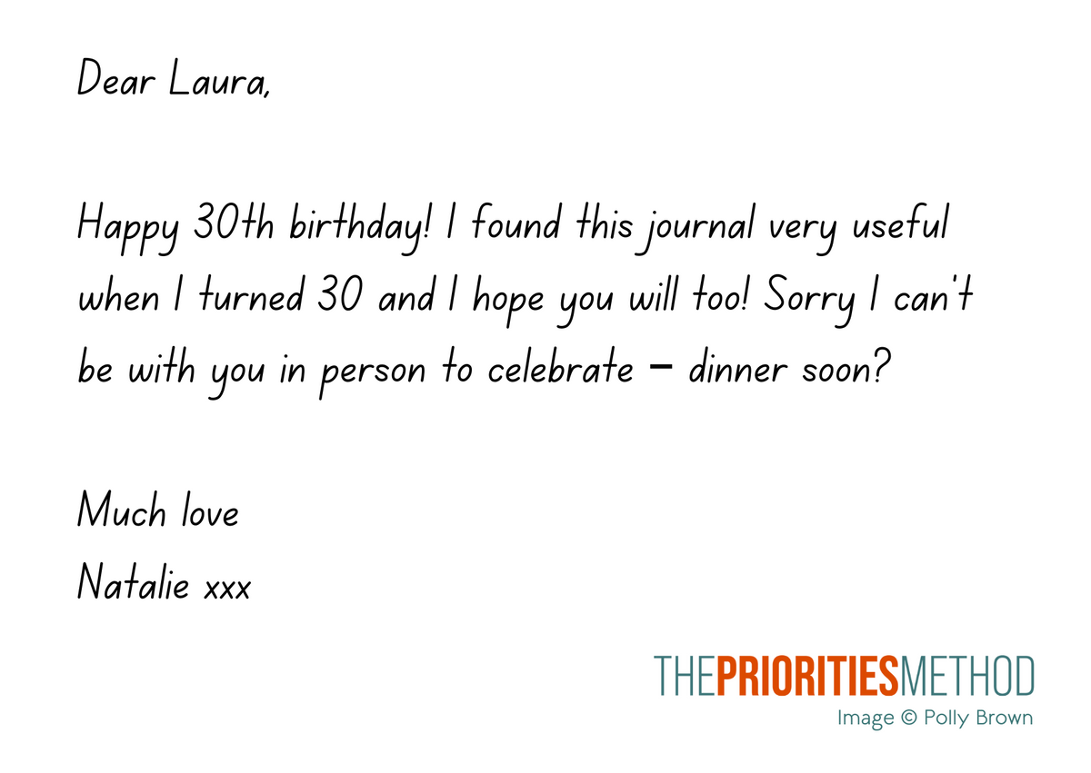 Gift Note Design Gift Note - The Priorities Method - Handwrittten Gift Note